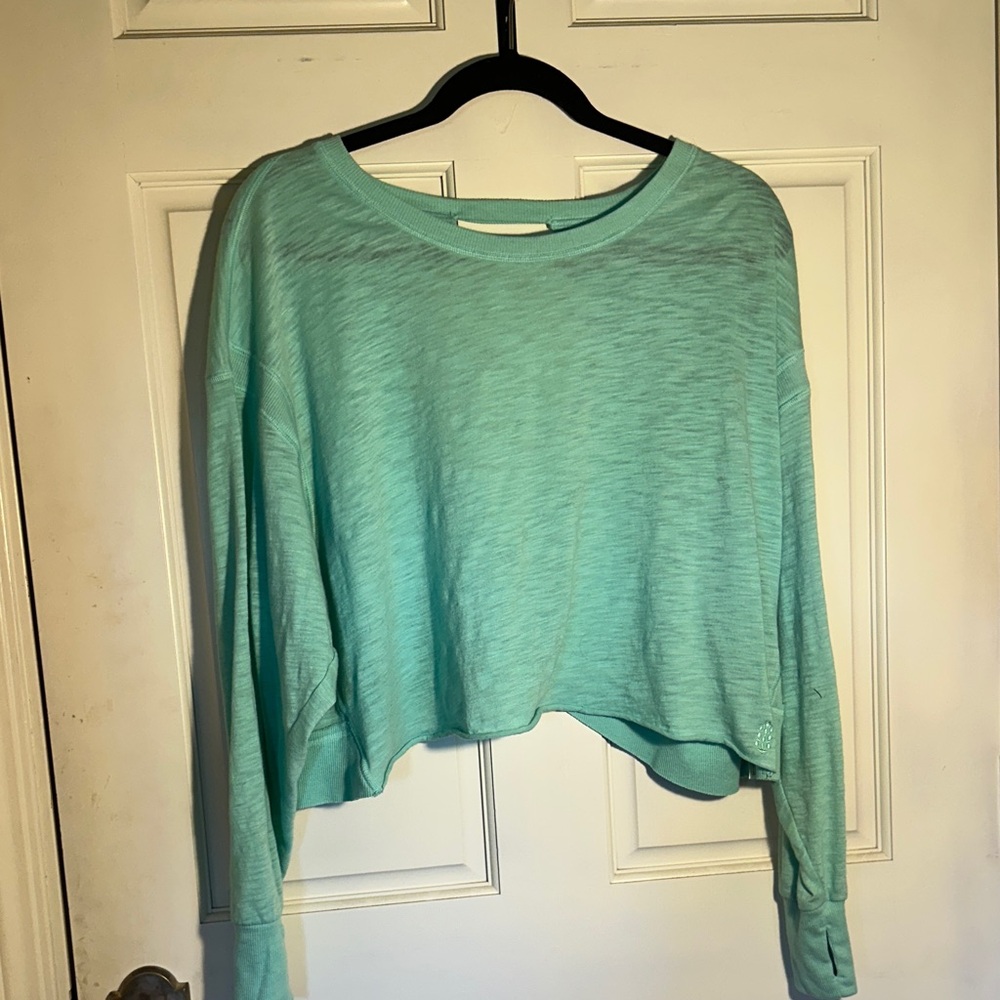 Free people movement- My Time Layer Tee Mint Green Women's Crop Top